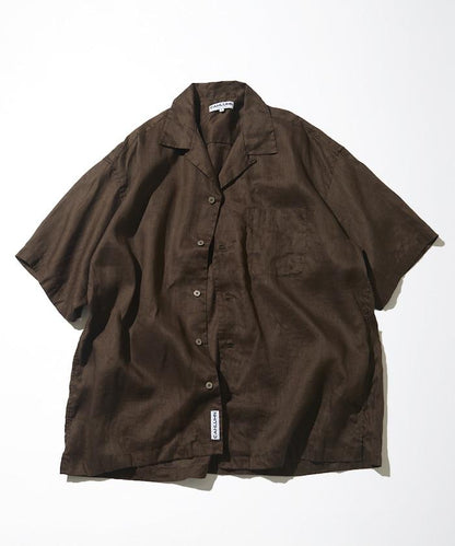 Linen Open Collar Short Sleeve Shirt 襯衫