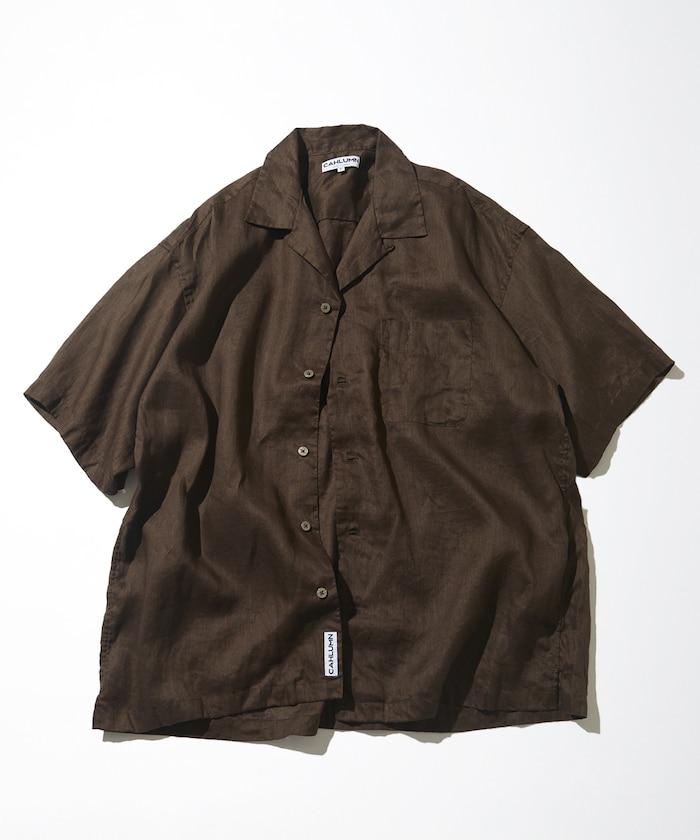Linen Open Collar Short Sleeve Shirt 襯衫