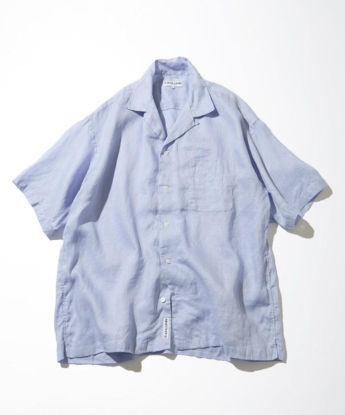 Linen Open Collar Short Sleeve Shirt 襯衫