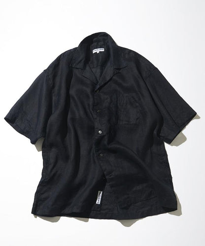 Linen Open Collar Short Sleeve Shirt 襯衫