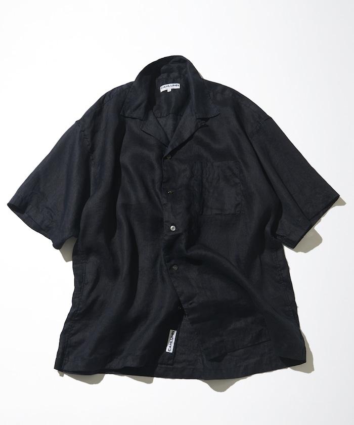 Linen Open Collar Short Sleeve Shirt 襯衫