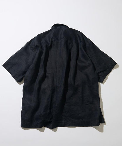 Linen Open Collar Short Sleeve Shirt 襯衫