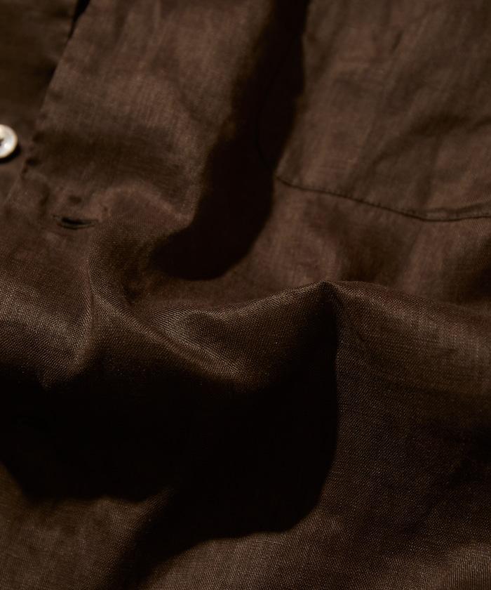 Linen Open Collar Short Sleeve Shirt 襯衫
