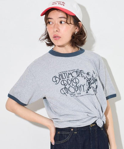 SPORTS PRINT RINGER T-SHIRT 撞色羅紋 T恤