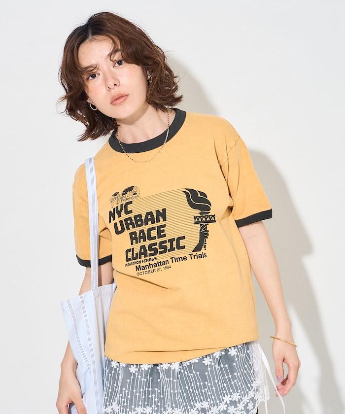 SPORTS PRINT RINGER T-SHIRT 撞色羅紋 T恤