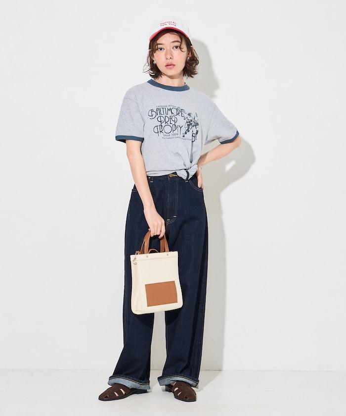 SPORTS PRINT RINGER T-SHIRT 撞色羅紋 T恤