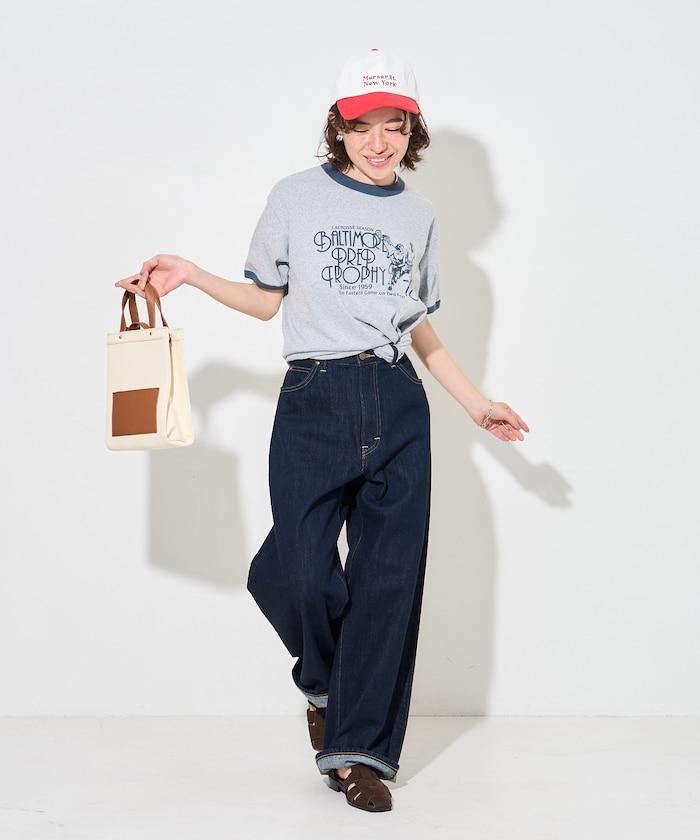 SPORTS PRINT RINGER T-SHIRT 撞色羅紋 T恤