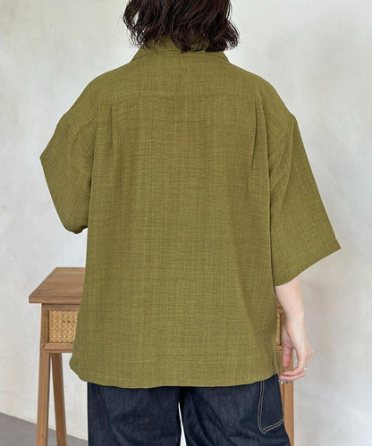 花卉刺繡古巴襯衫