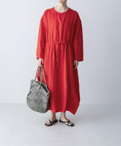 HAVERSACK 60亞麻斜紋 圓領 泡泡廓形 連衣裙