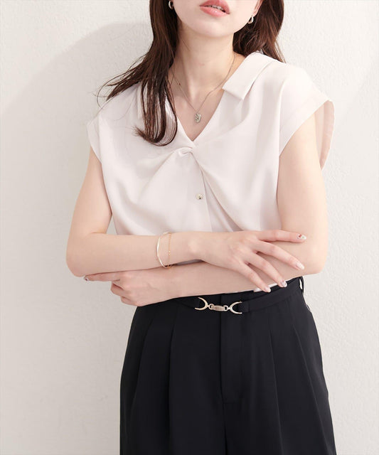 扭褶設計 女式襯衫