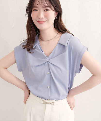扭褶設計 女式襯衫