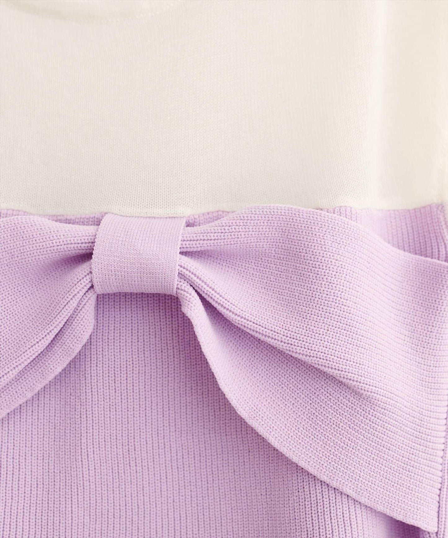 前蝴蝶結荷葉邊版型針織上衣