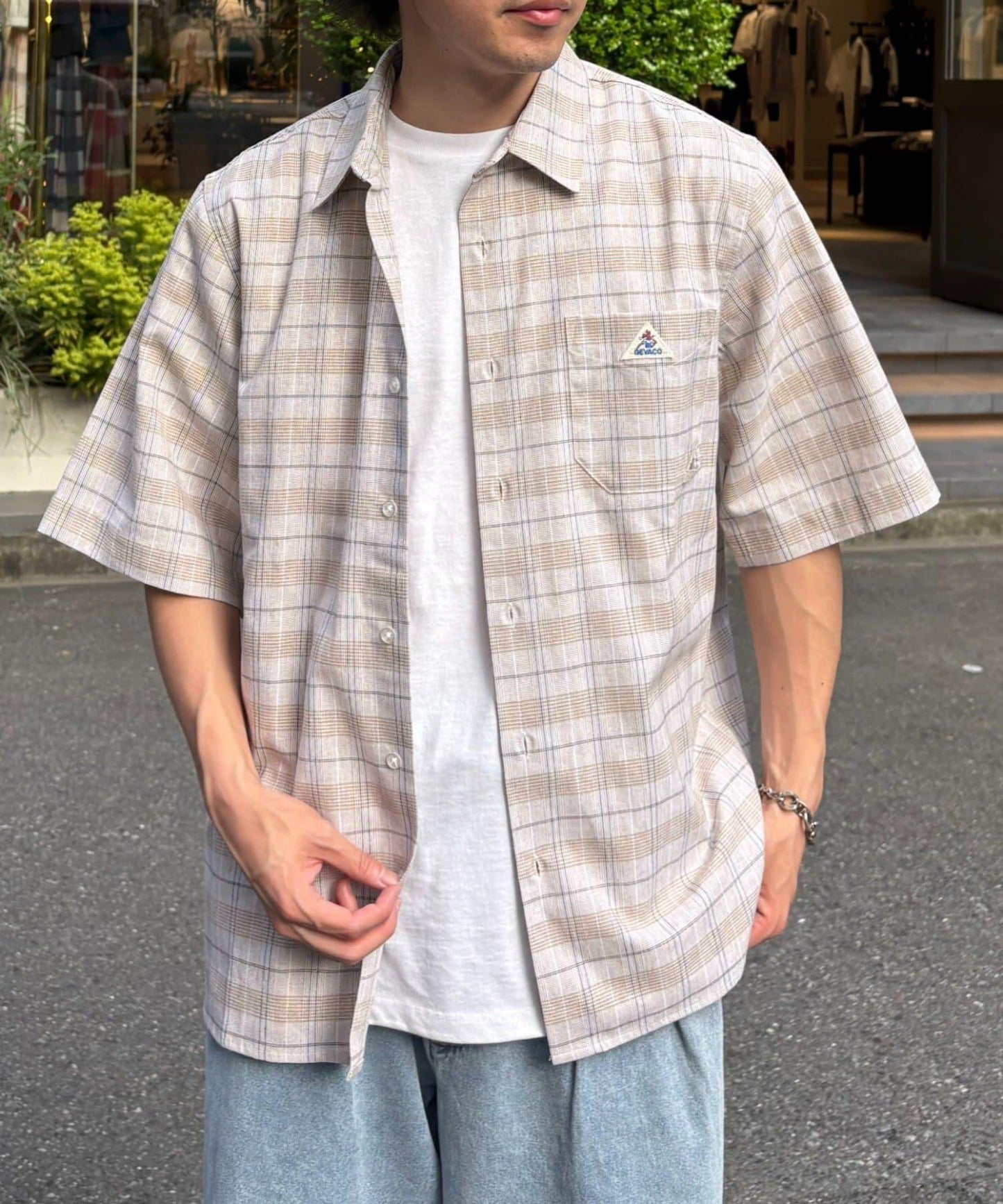 GEVACO/ゲバコ 常規領 口袋 純色 襯衫