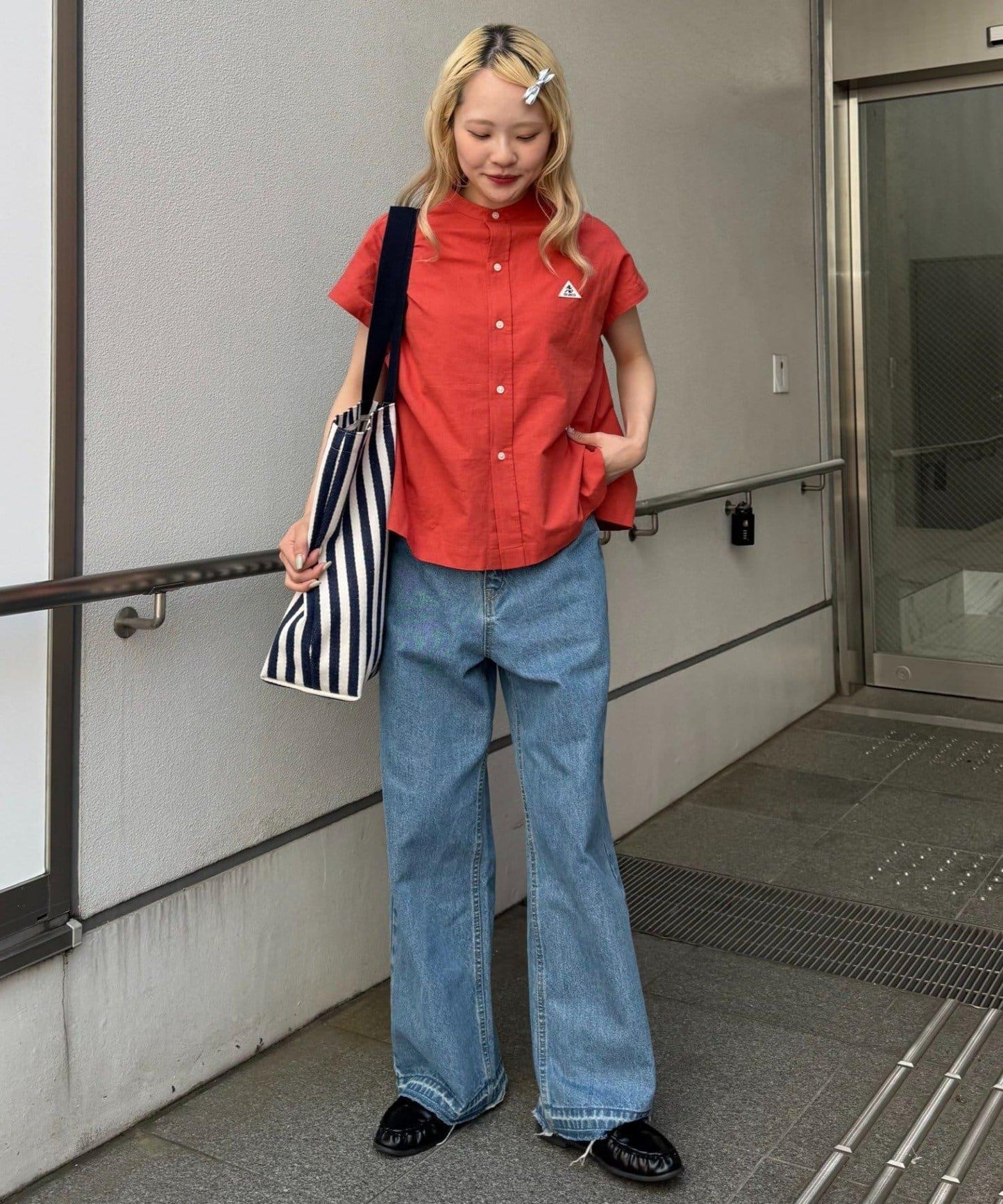 GEVACO/ゲバコ 法式短袖立領襯衫