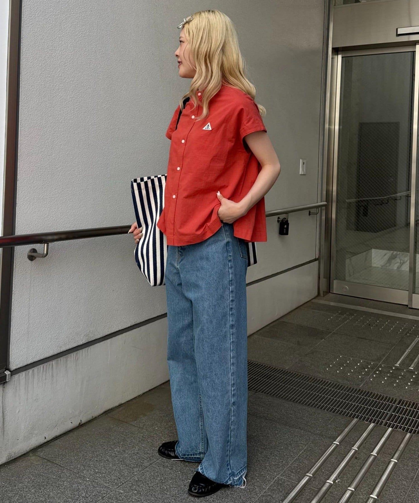 GEVACO/ゲバコ 法式短袖立領襯衫