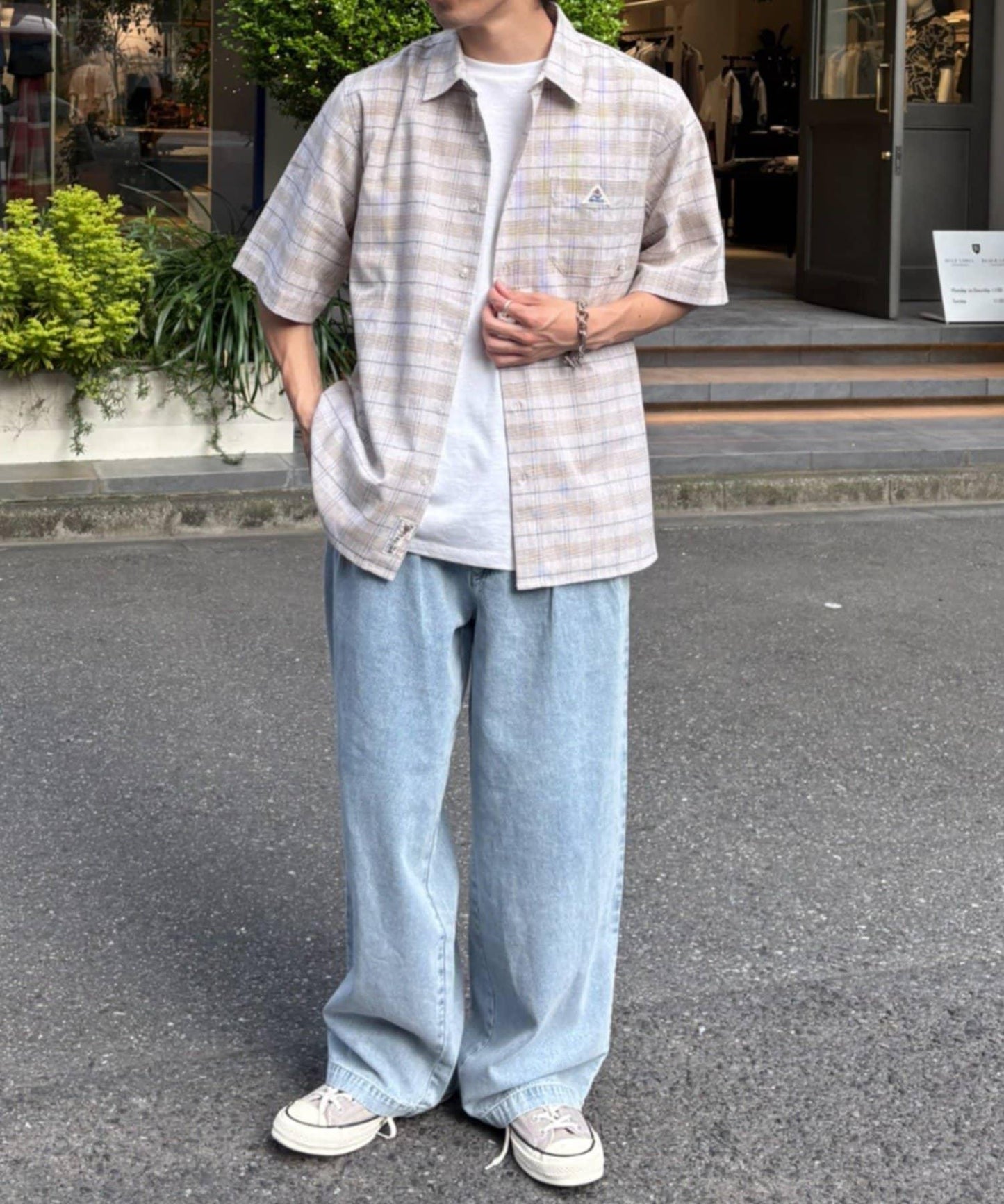 GEVACO/ゲバコ 常規領 口袋 純色 襯衫
