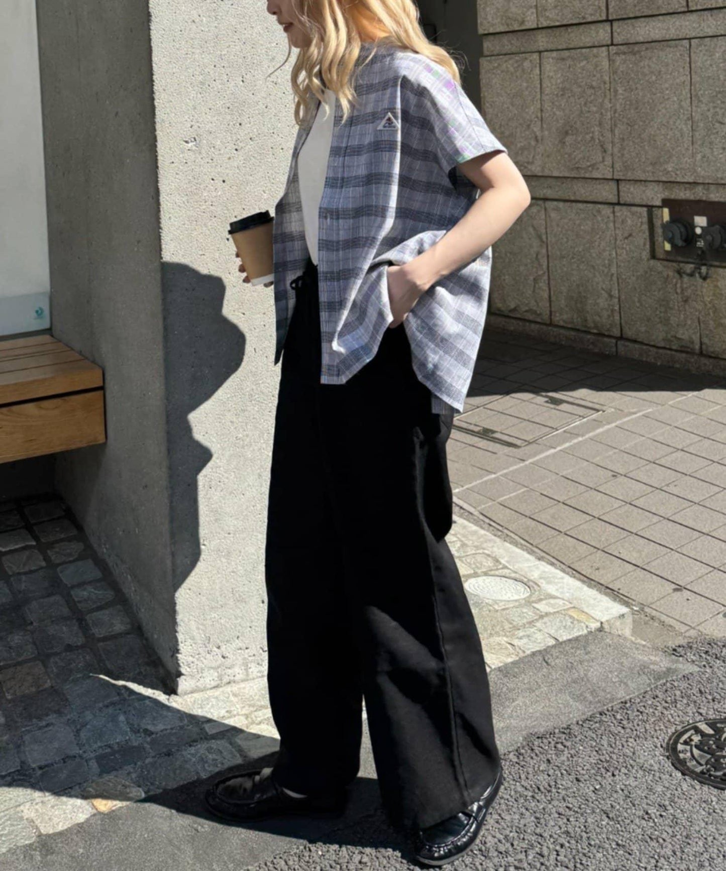 GEVACO/ゲバコ 法式短袖立領襯衫