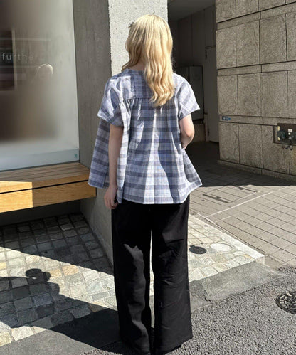 GEVACO/ゲバコ 法式短袖立領襯衫