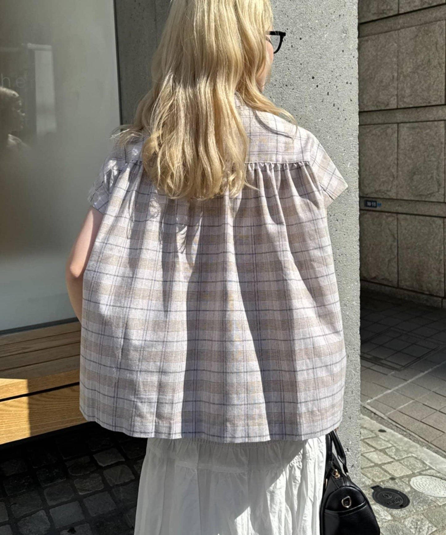 GEVACO/ゲバコ 法式短袖立領襯衫