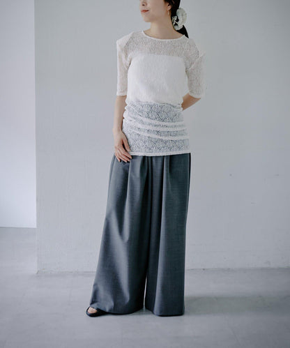 絡編蕾絲設計 pad tee T恤