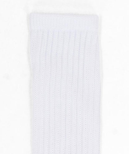 Sinker 純色 白色 船型結構 彈力 中筒襪 (25.0-27.0cm)