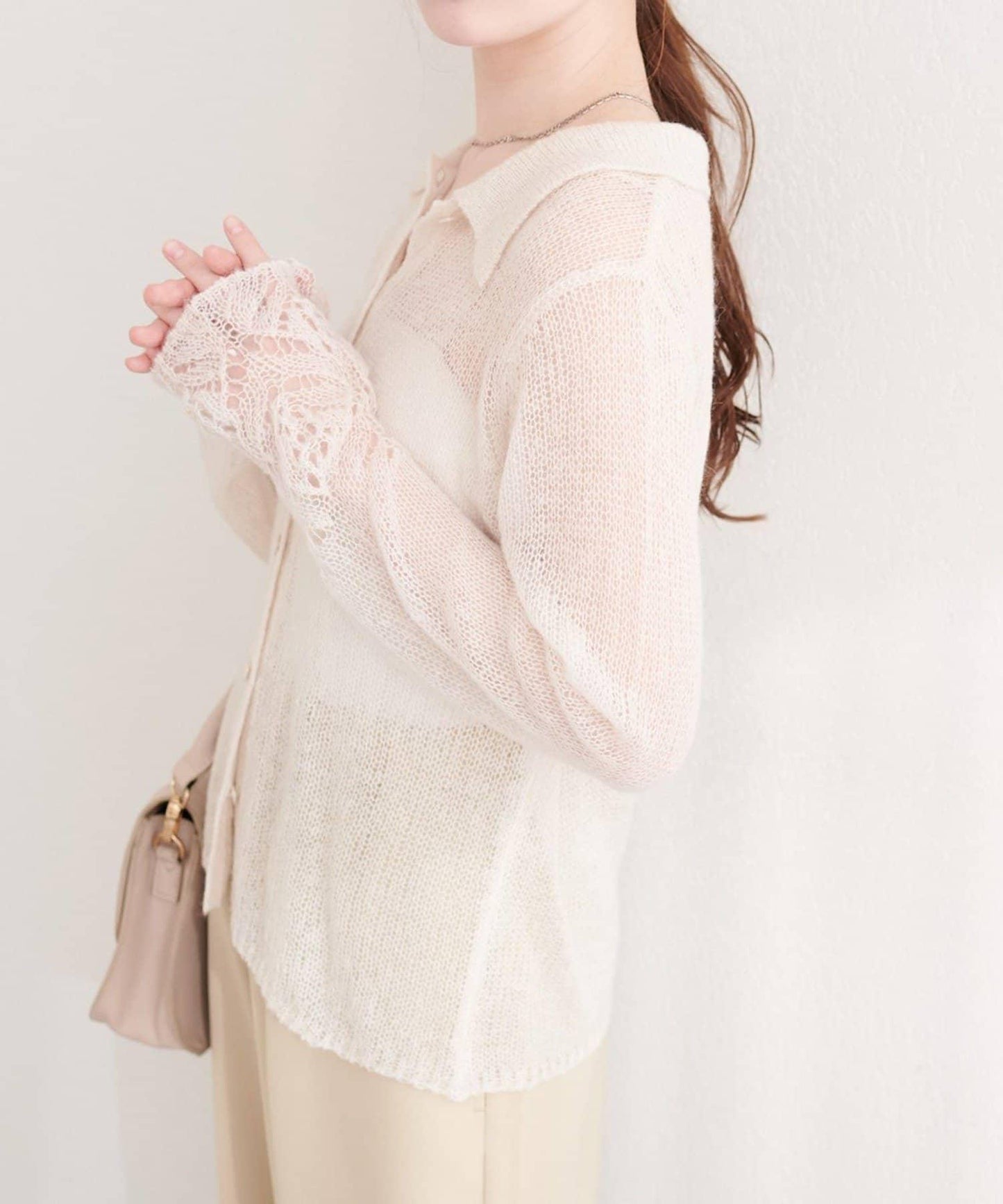 natural couture 有領 設計袖 針織上衣