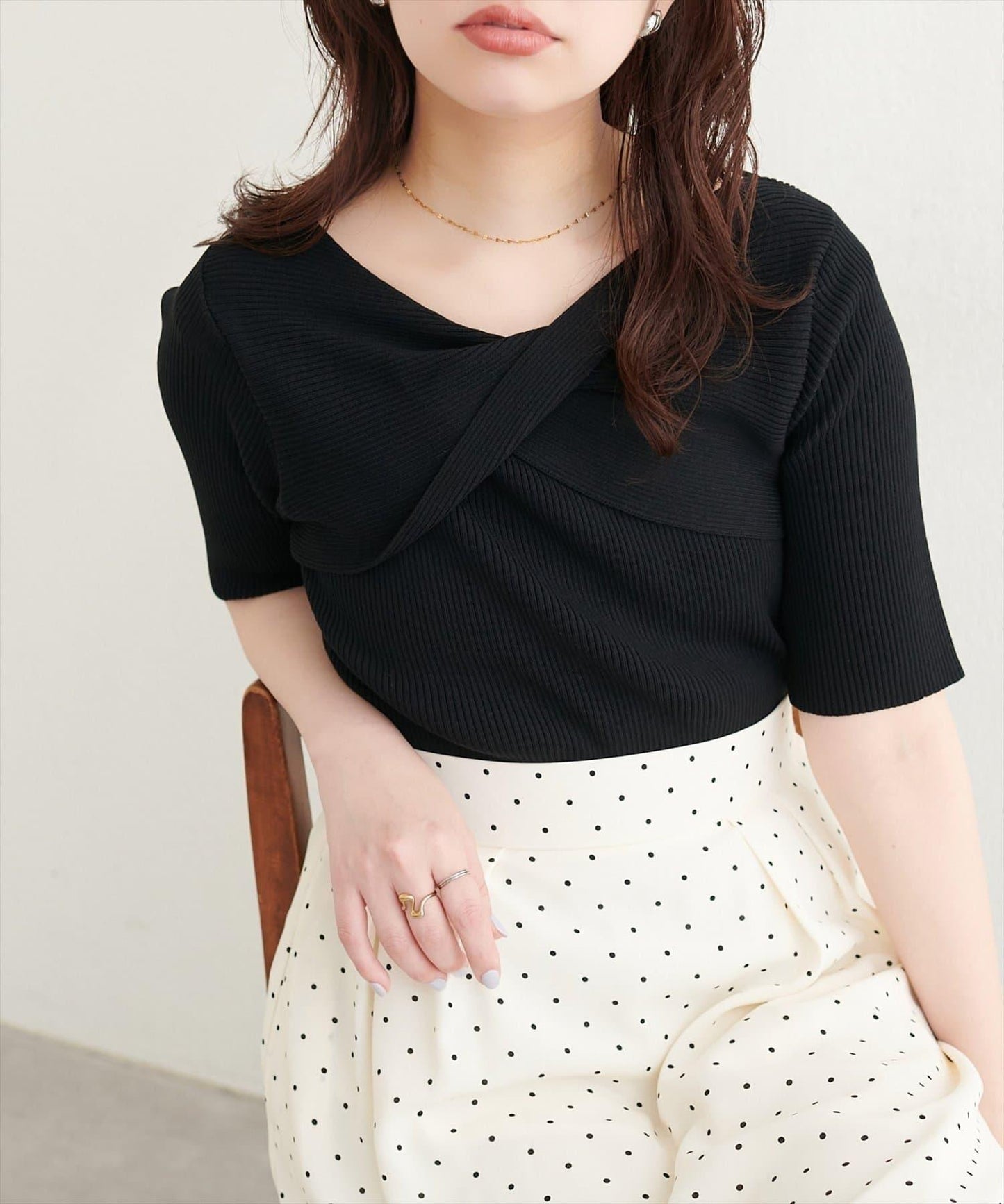 natural couture 扭結設計 針織上衣
