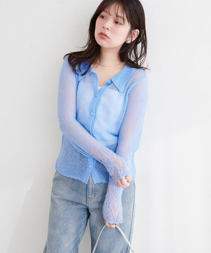 natural couture 有領 設計袖 針織上衣