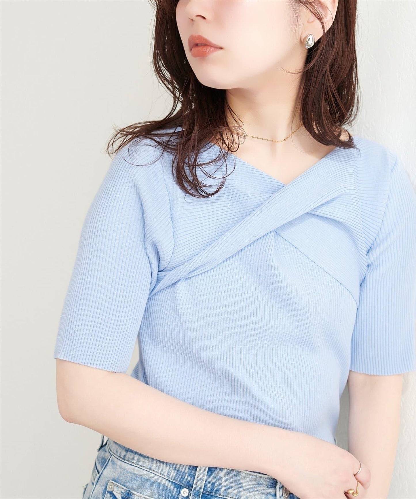 natural couture 扭結設計 針織上衣