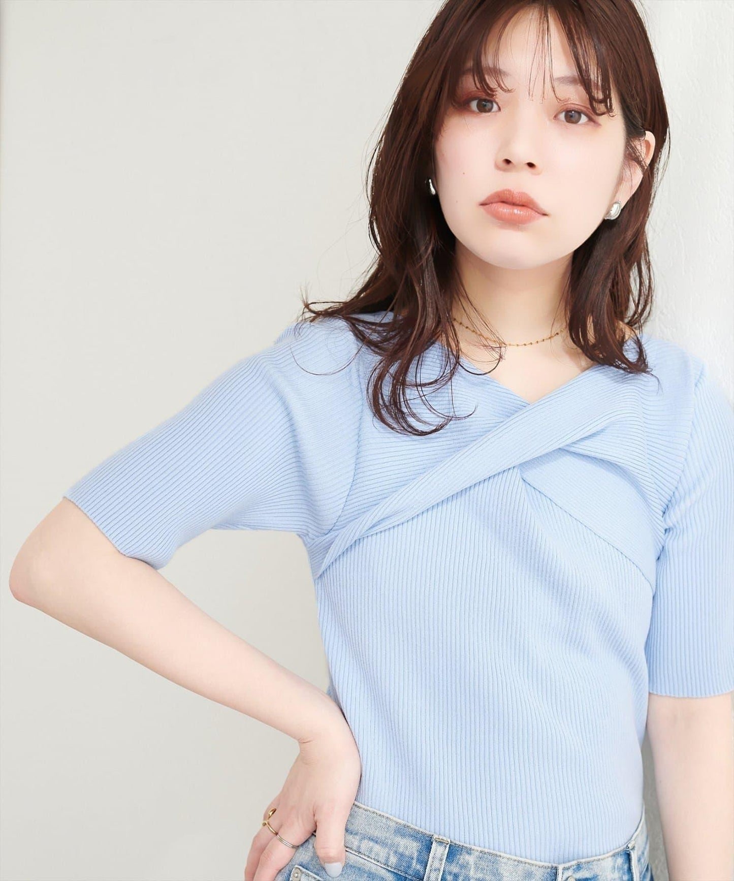 natural couture 扭結設計 針織上衣