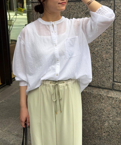 透紗後背線條設計襯衫