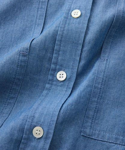 適度透感 水洗 透紗牛仔襯衫