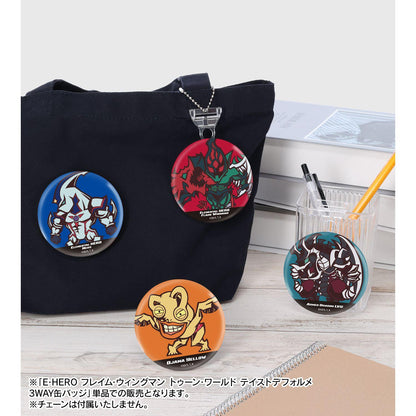 遊☆戱☆王デュエルモンスターズGX（遊戲王 決鬥怪獸GX） Q版系列 E･HERO フレイム･ウィングマン トゥーン･ワールド款 3WAY徽章