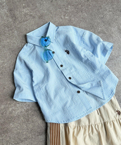 U.S. POLO ASSN. KIDS 泡泡紗短袖襯衫