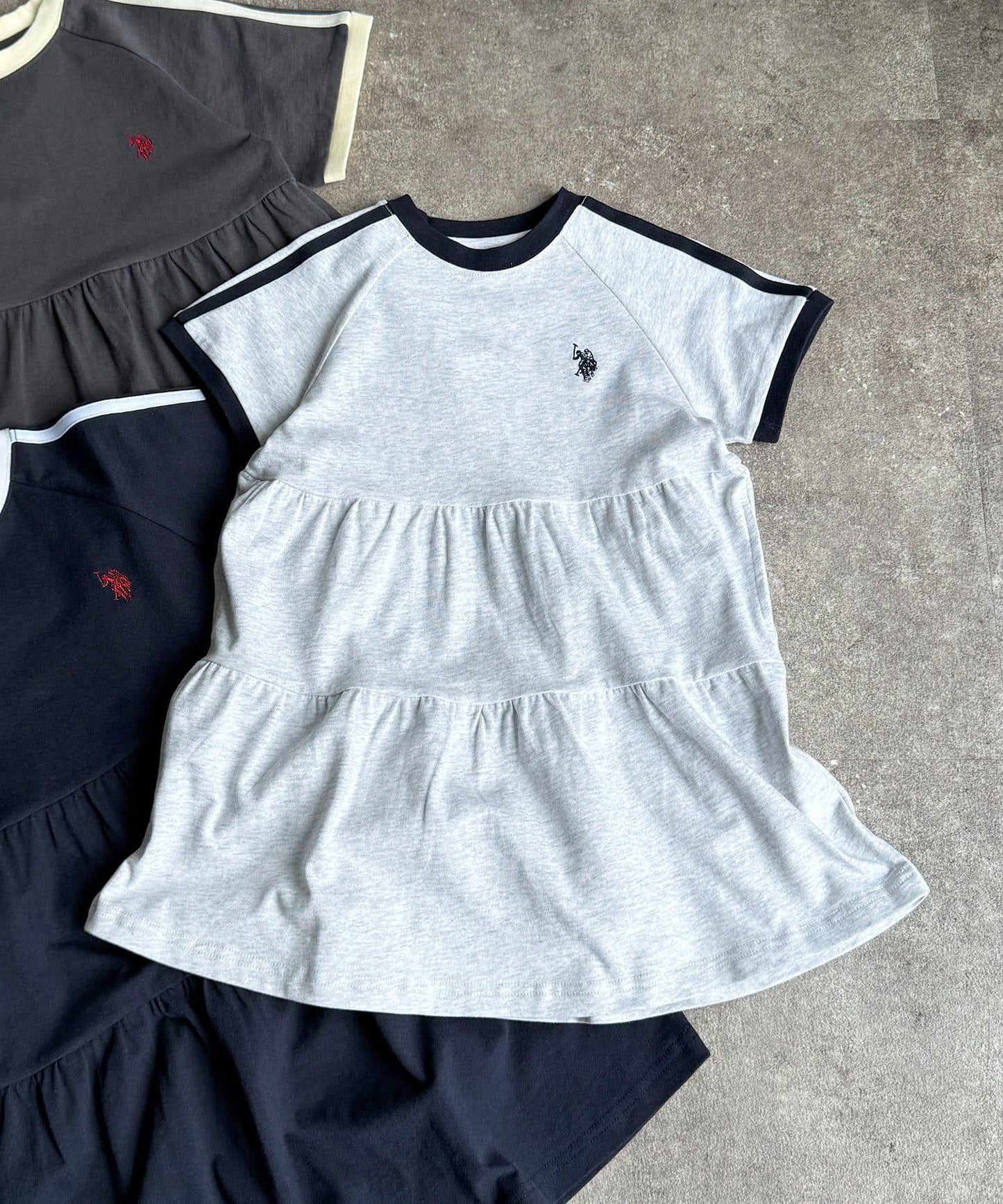 U.S. POLO ASSN. 兒童層疊針織連衣裙