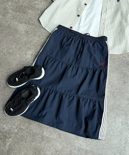 兒童 U.S. POLO ASSN. 條紋層疊半身裙