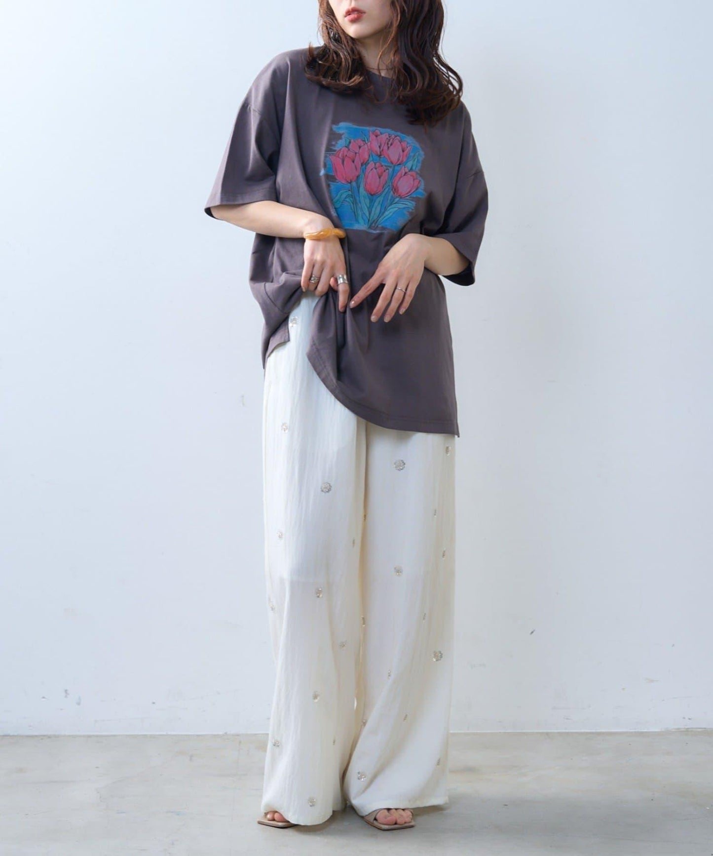 willow 亮片珠飾刺繡 休閒褲