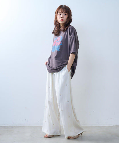 willow 亮片珠飾刺繡 休閒褲