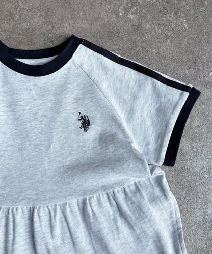 U.S. POLO ASSN. 兒童層疊針織連衣裙