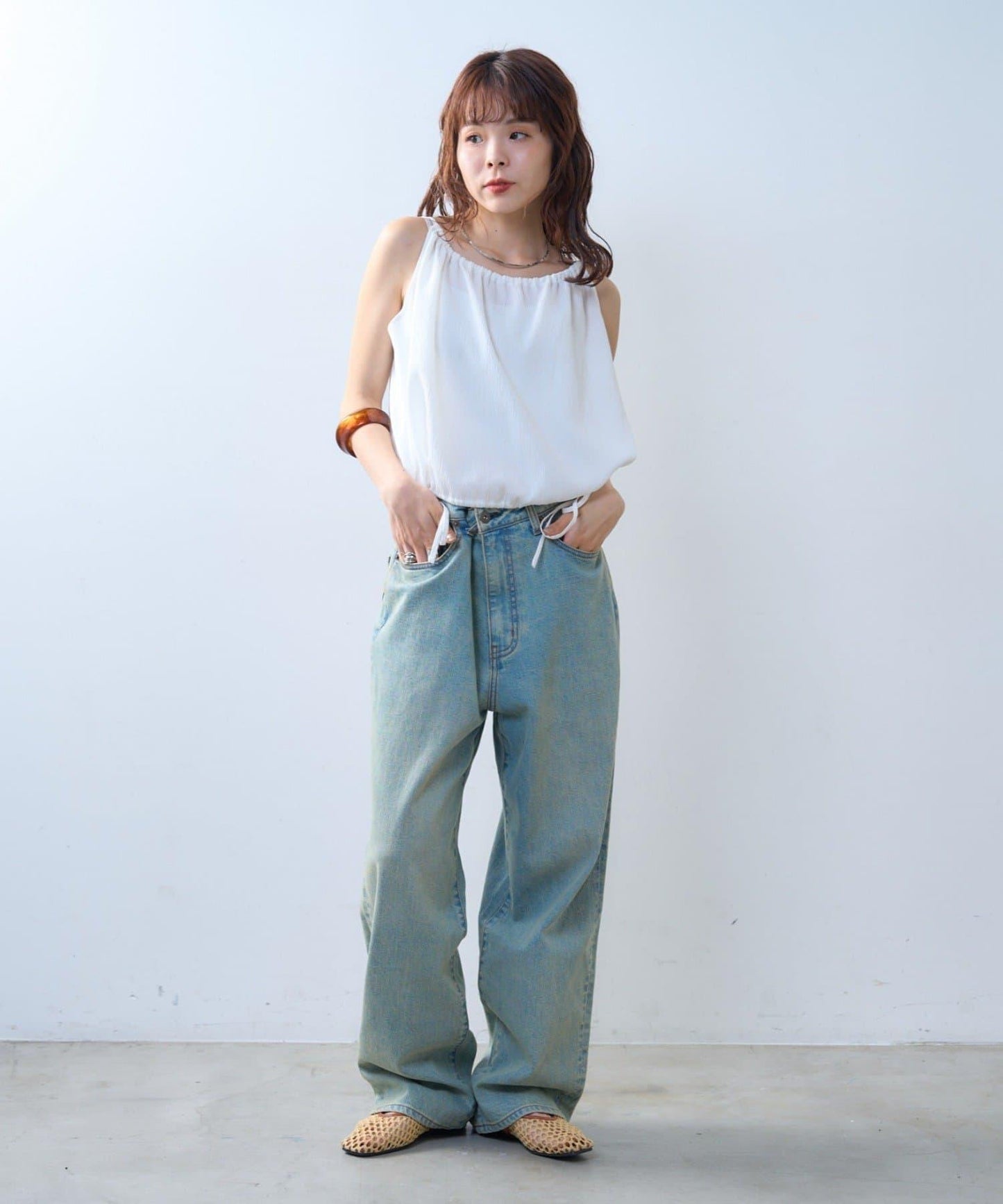 willow 氣球廓形 泡泡紗 吊帶上衣