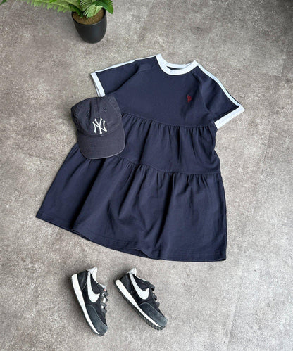 U.S. POLO ASSN. 兒童層疊針織連衣裙