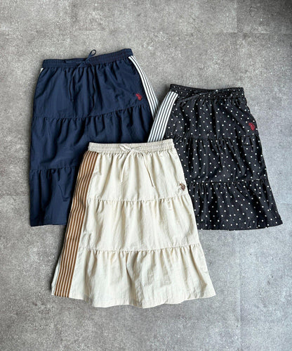 兒童 U.S. POLO ASSN. 條紋層疊半身裙