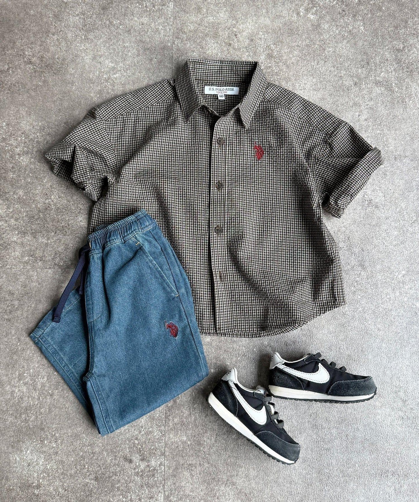U.S. POLO ASSN. KIDS 泡泡紗短袖襯衫