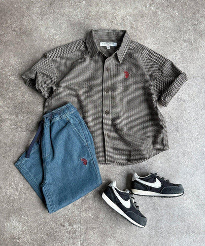 U.S. POLO ASSN. KIDS 泡泡紗短袖襯衫