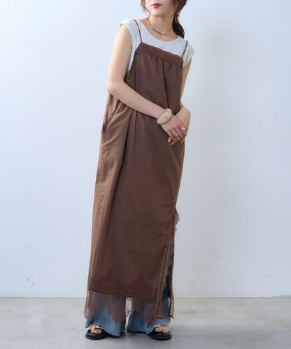 willow 波浪邊蕾絲 吊帶連衣裙