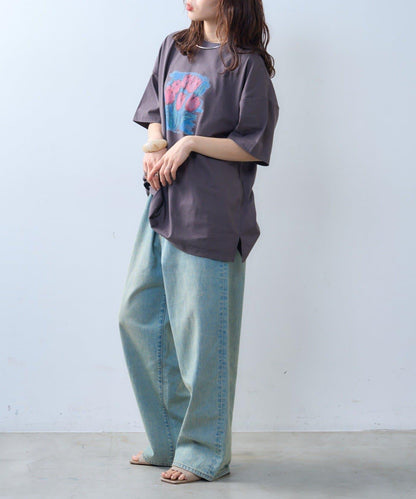 willow 數碼花卉印花短袖T恤