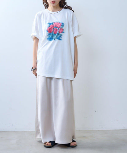 willow 數碼花卉印花短袖T恤