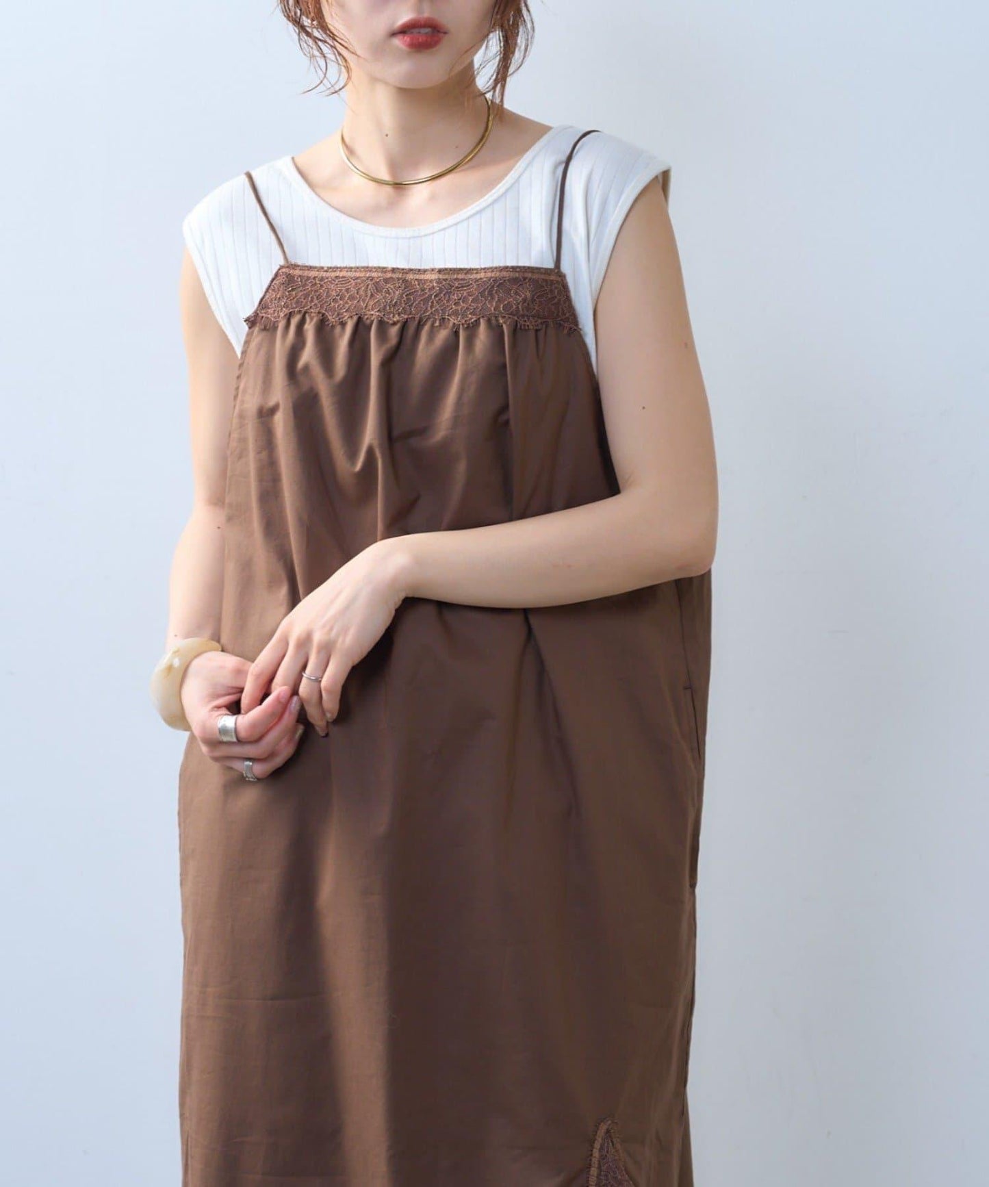 willow 波浪邊蕾絲 吊帶連衣裙