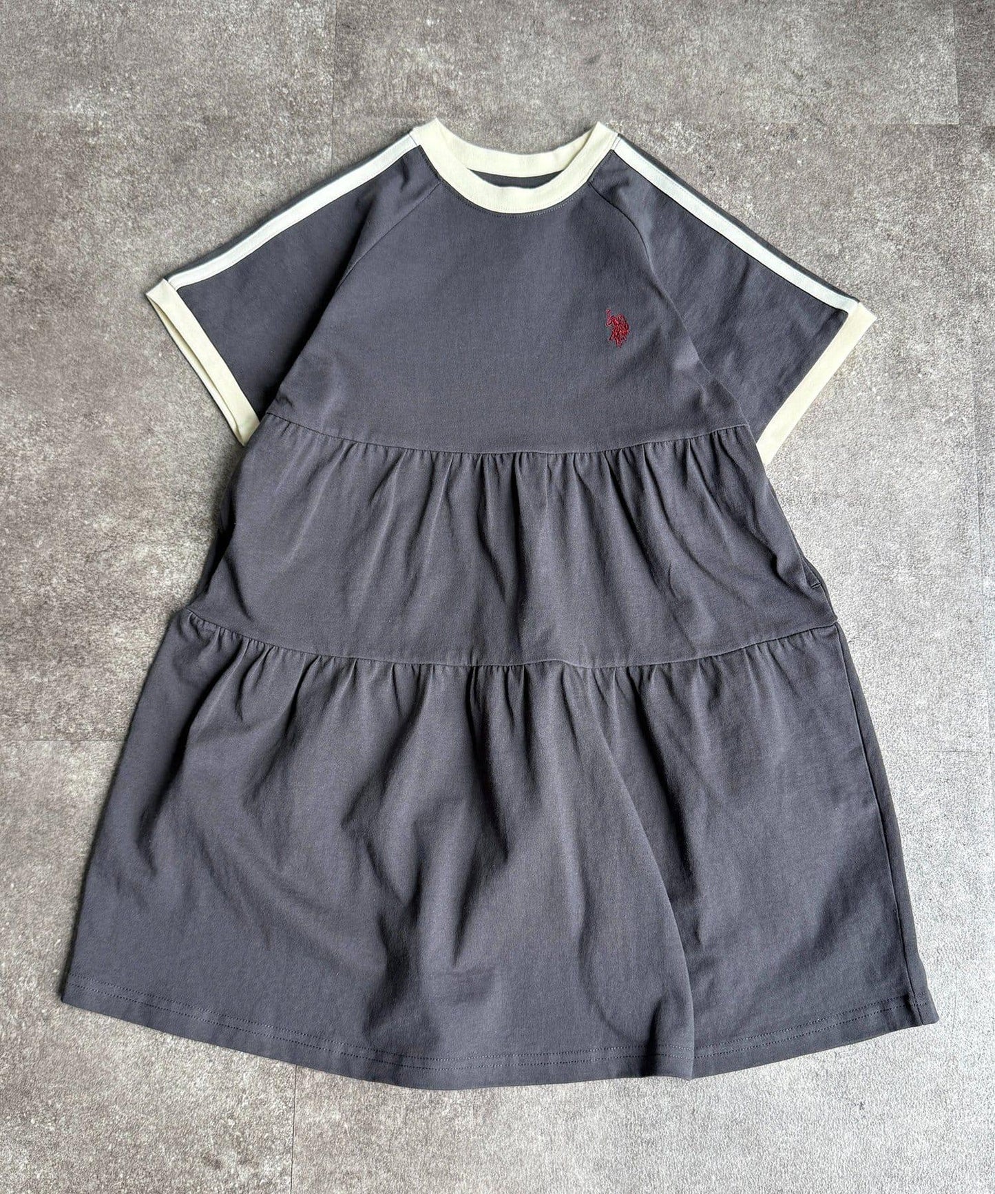 U.S. POLO ASSN. 兒童層疊針織連衣裙