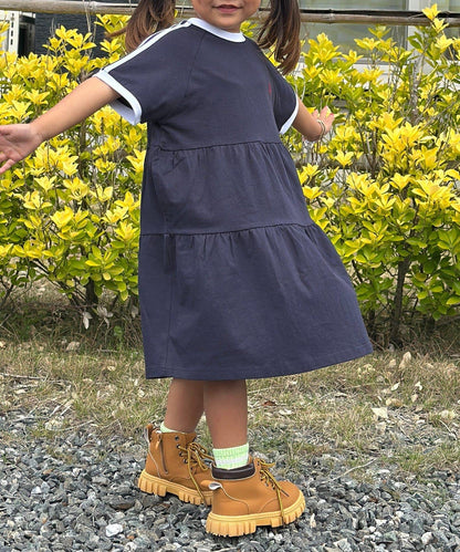 U.S. POLO ASSN. 兒童層疊針織連衣裙